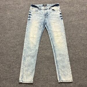 WT02 Mens Skinny Jeans Size 34x30 Light Blue Denim Stretch Low Rise Casual